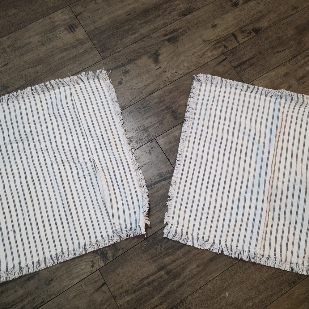 * Pillow Covers 18x18, Striped Covers with Fringe Chic, Decor, Farm,‎ Bojo Style